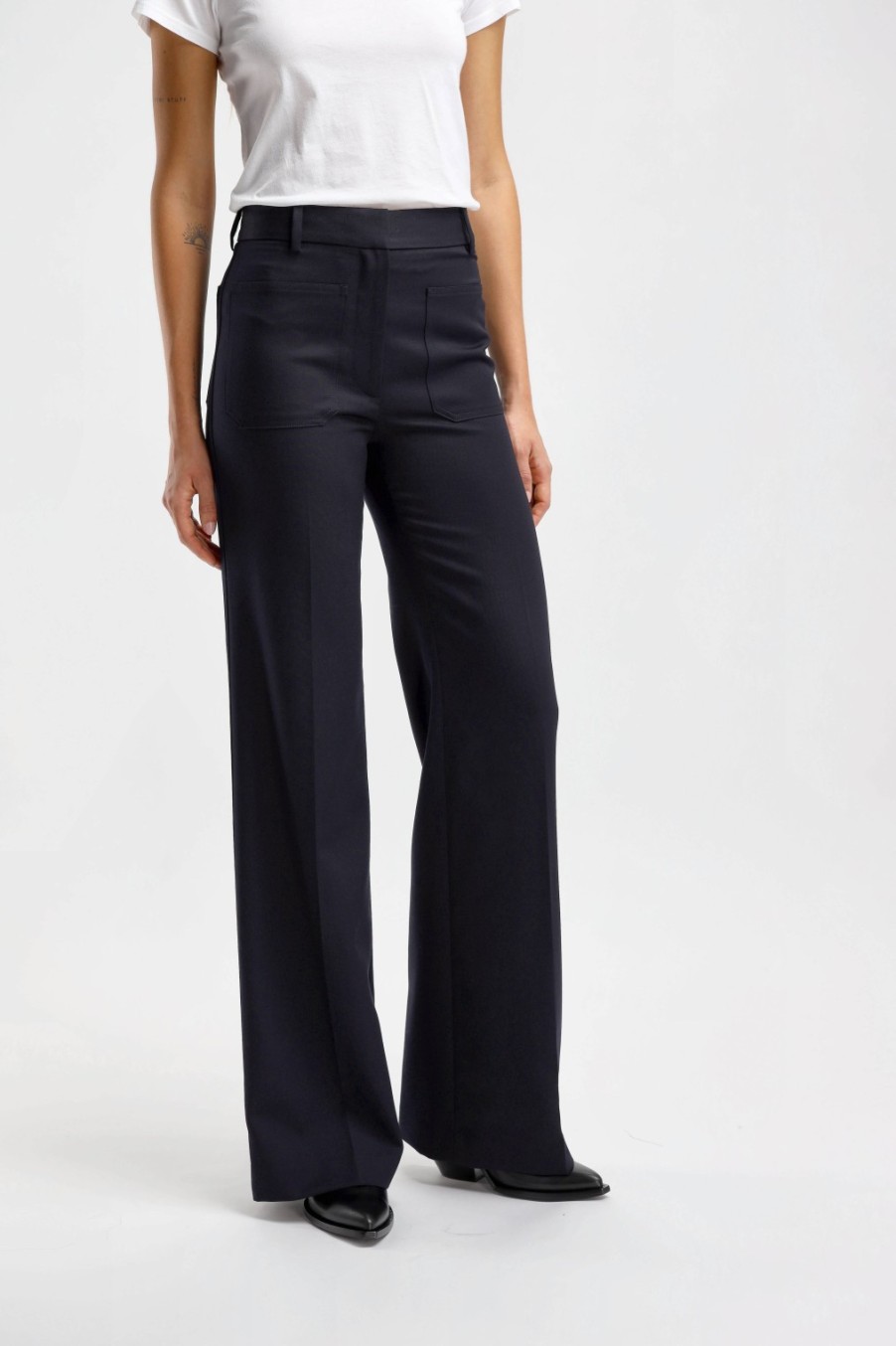 Vetements Nili Lotan | Pantalon Christophe En Marine Fonce