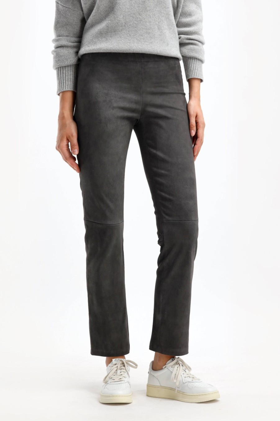 Vetements Stouls | Pantalon En Cuir Velours Jp Twenty A Chartreux