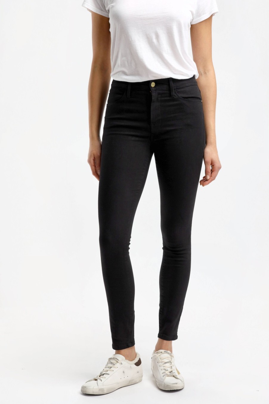 Vetements Frame | Jeans Le High Skinny En Film Noir