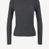 Vetements Allude | Pull A Col Roule Ripped En Bleu Gris