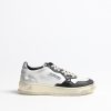 Chaussures Autry | Baskets Super Vintage En Blanc/Noir/Argente