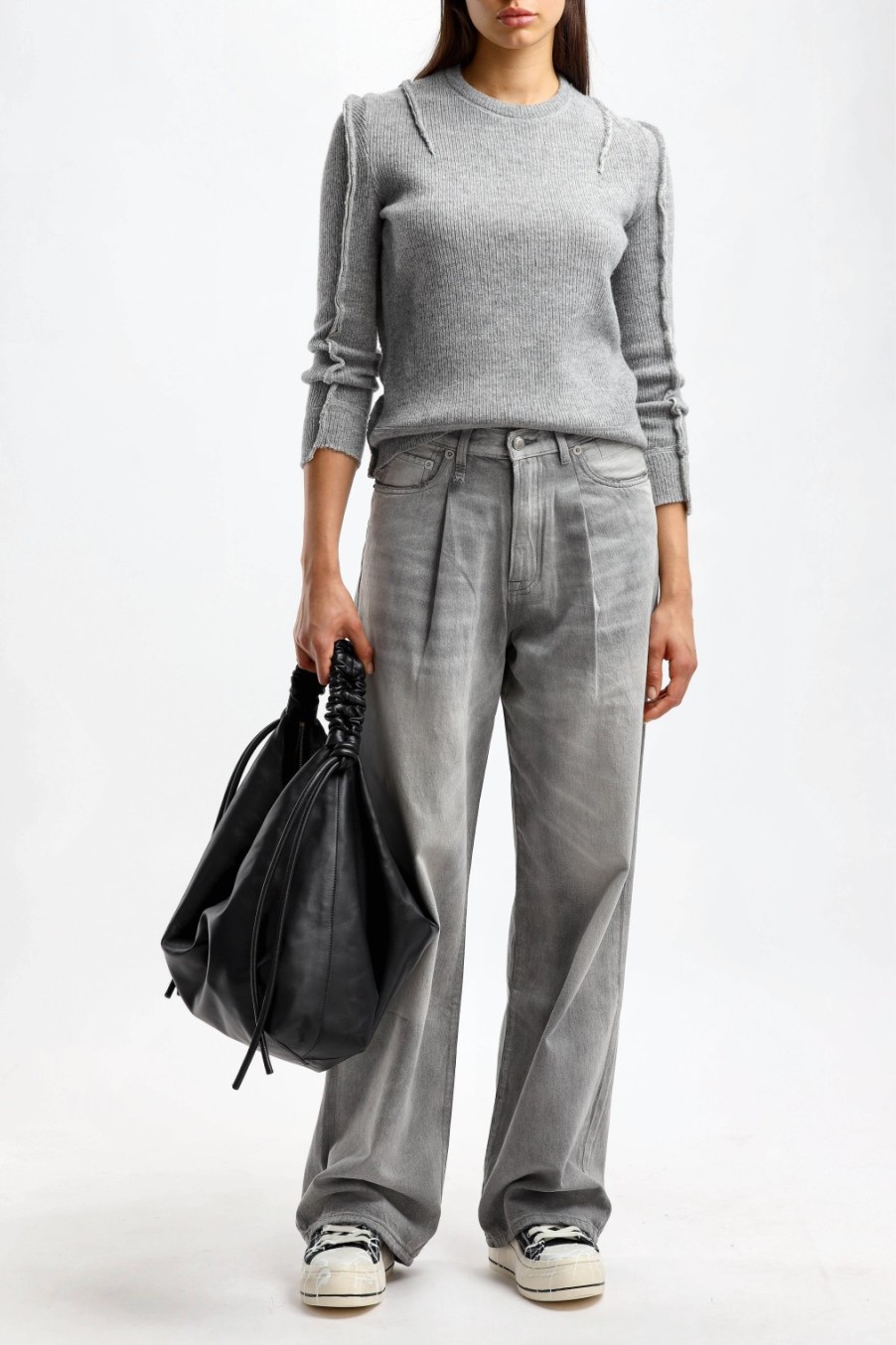Vetements R13 | Pull A Manches Plates En Gris Clair