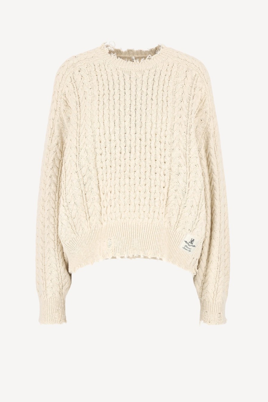 Vetements Denimist | Pull Aran En Ecru