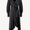 Vetements Zimmermann | Silk Wrap Midi Dress En Noir