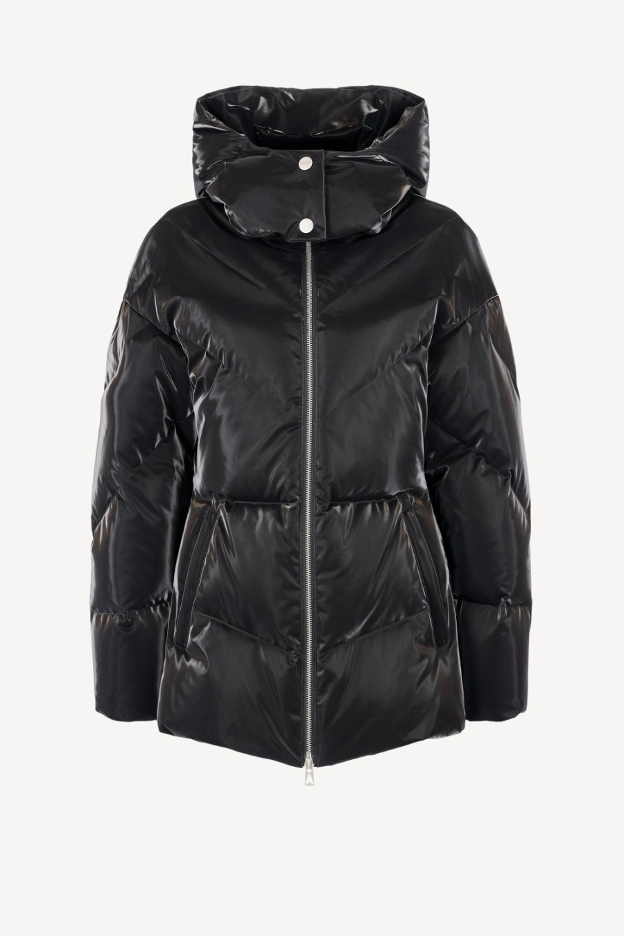 Vetements Ahirain | Doudoune Fitted Hoodie Velvet En Noir