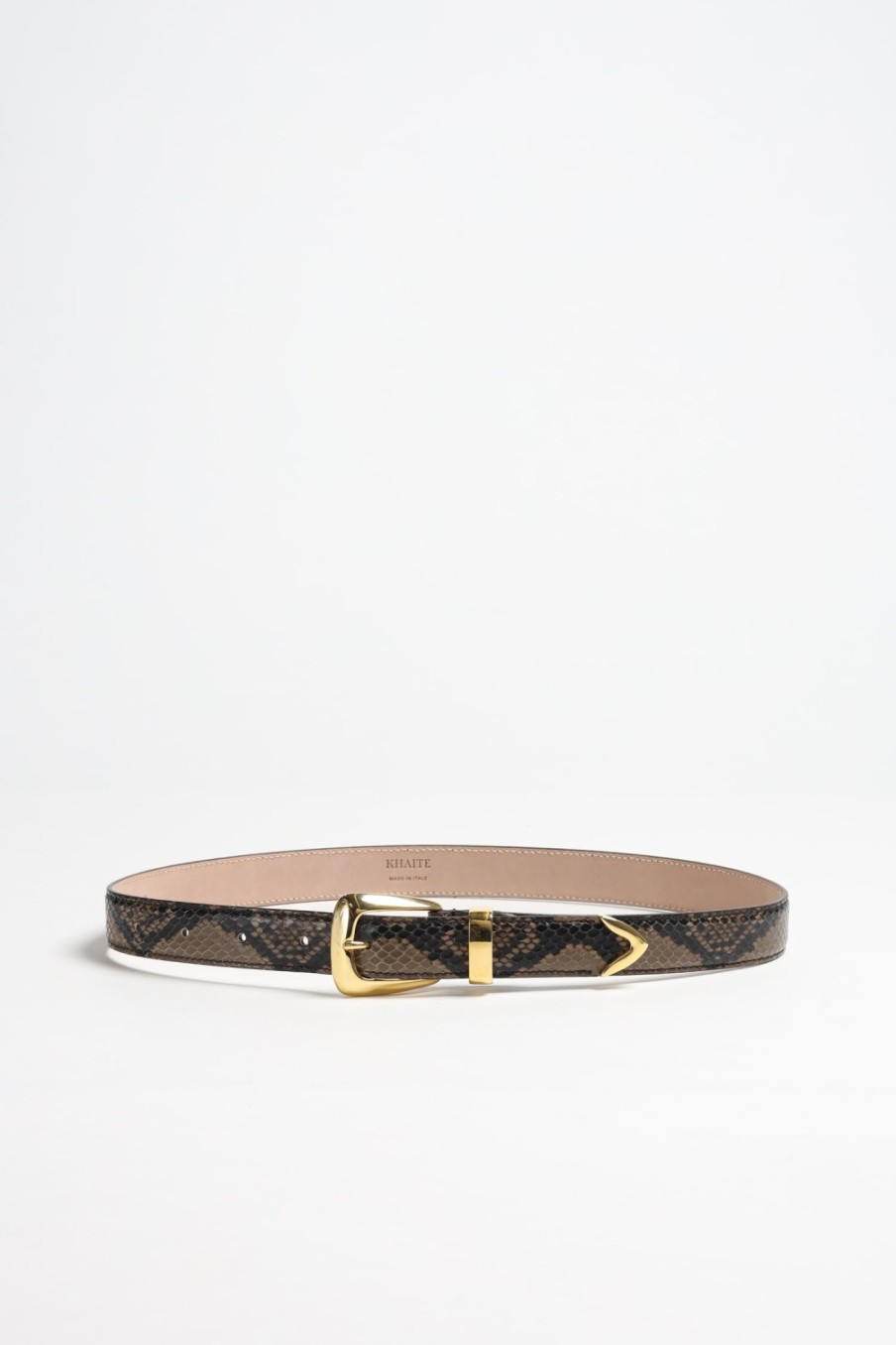 Accessoires Khaite | Ceinture Benny Python En Cafe/Or